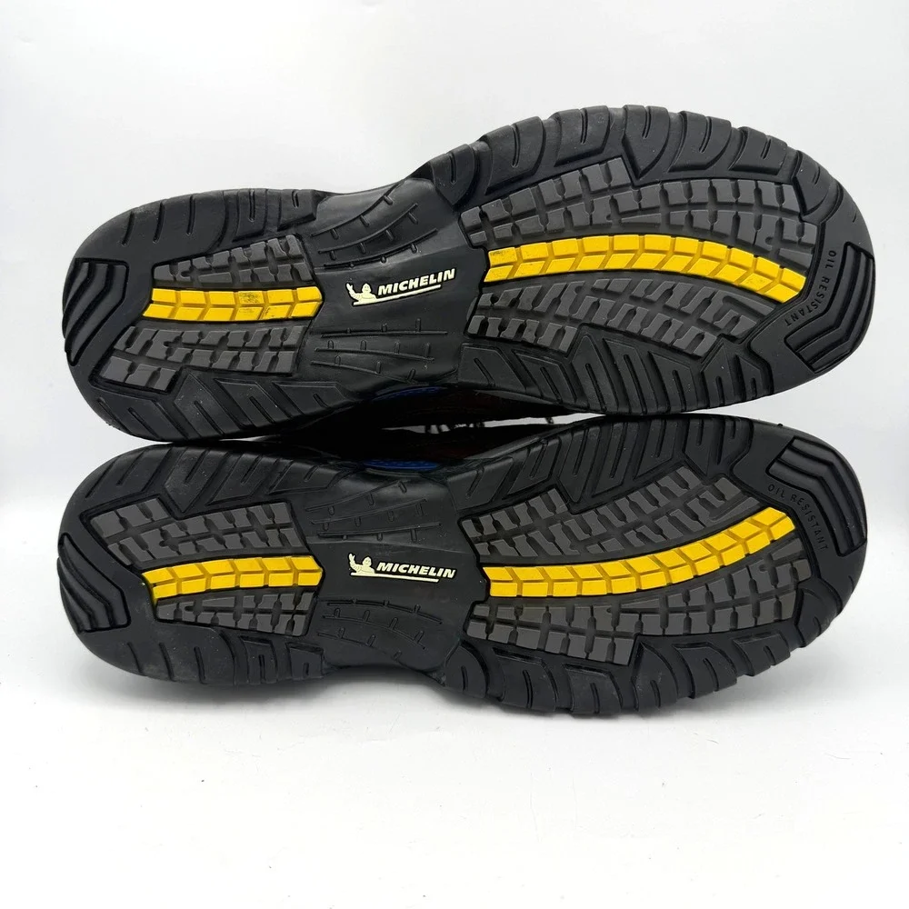 Michelin Mens‎ 12W HydroEdge Steel Toe Work Boots Brown Waterproof Oil Resistant